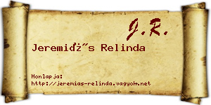 Jeremiás Relinda névjegykártya